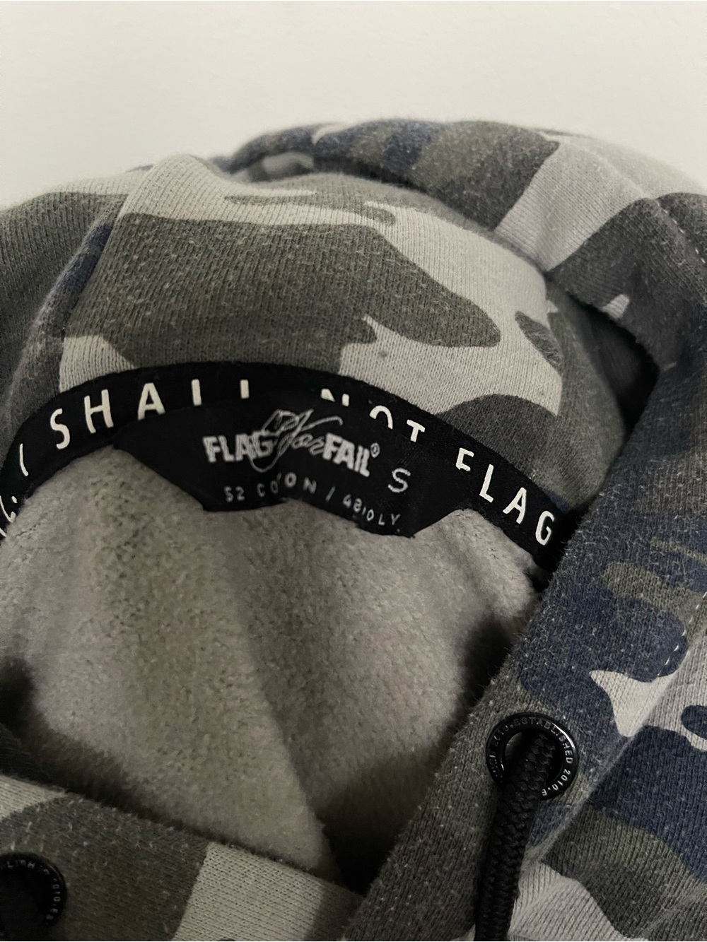 Flag Nor Camo Pullover Hoodie with Script Logo - Grey/Green - Picture 5 of 5